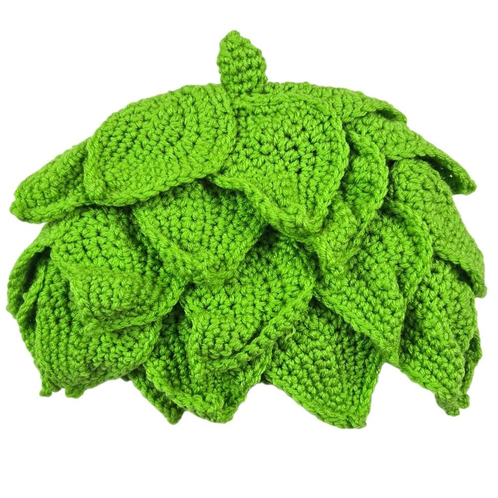 Leaf Plant Knit Hat Costume Mandrake Mens Womens Cabbage Patch Fairy